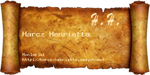 Harcz Henrietta névjegykártya